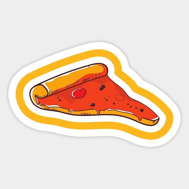 Spicy Red Pizza Slice Sticker by InkyArt